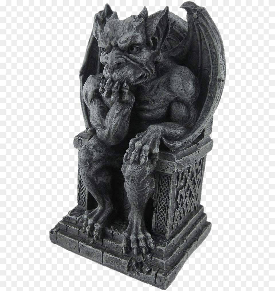 Gargoyle On Throne Statue Gargoyle, Accessories, Art, Ornament, Sculpture Png Image