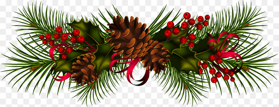 Garland Christmas Wreath Clip Art Christmas Pine Cones Clipart, Conifer, Pattern, Plant, Tree Png Image