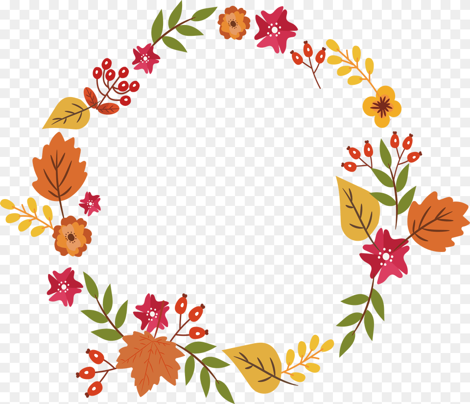 Garland Clipart Autumn Fall Leaf Wreath Clipart, Art, Floral Design, Graphics, Pattern Png Image