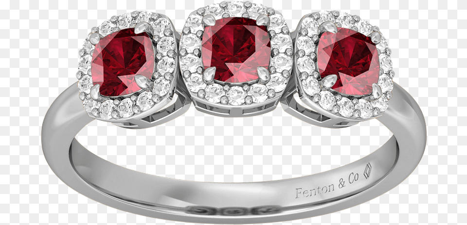Garland Cushion Ruby 18kt White Gold Ring, Accessories, Diamond, Gemstone, Jewelry Png