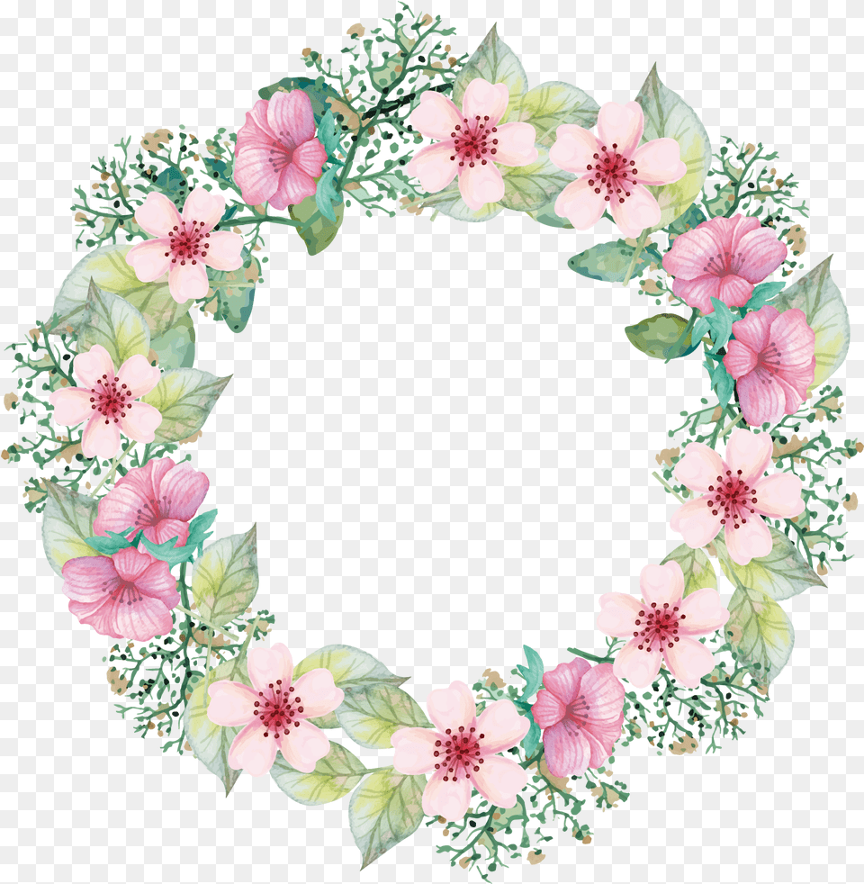 Garland Vector Pataka Pink Flower Wreath Vector, Plant, Pattern, Art, Floral Design Free Png