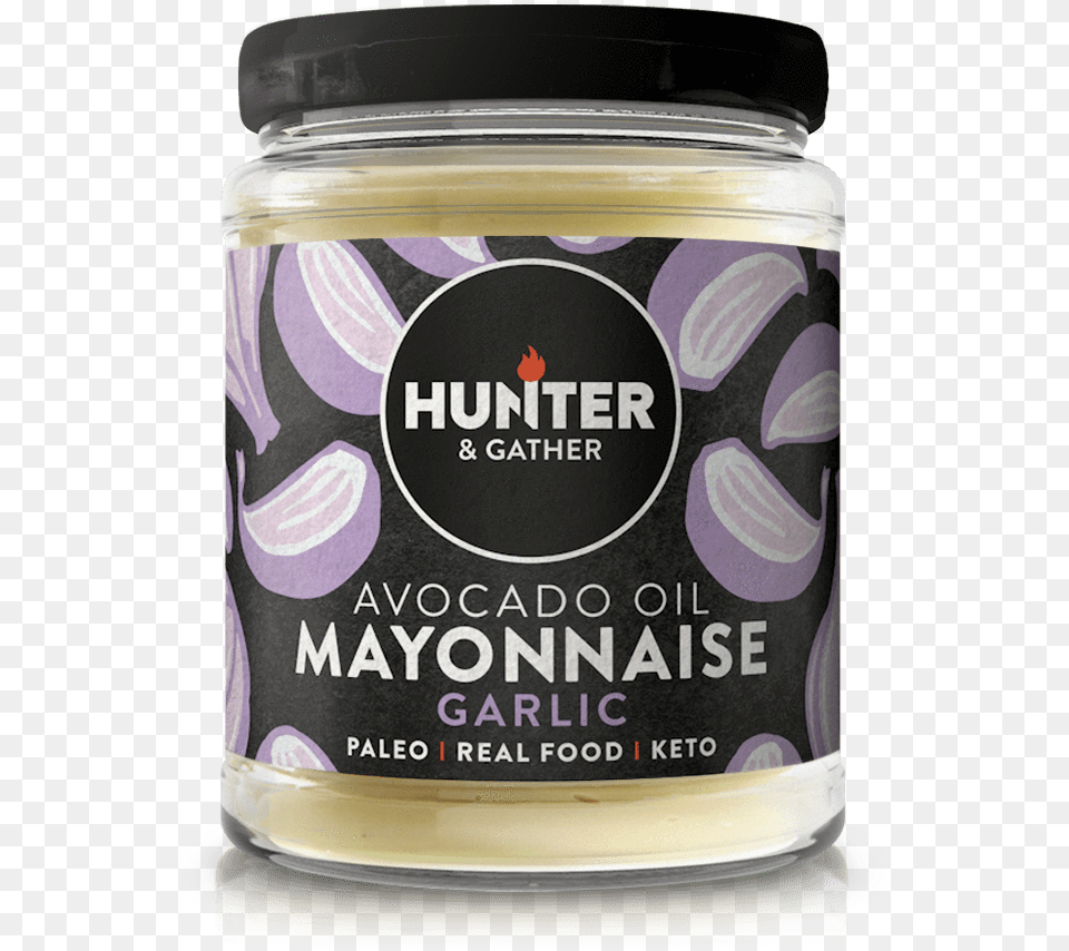 Garlic Avocado Oil Mayonnaise 175g Hunter And Gather Avocado Mayonnaise, Food, Jar Png Image