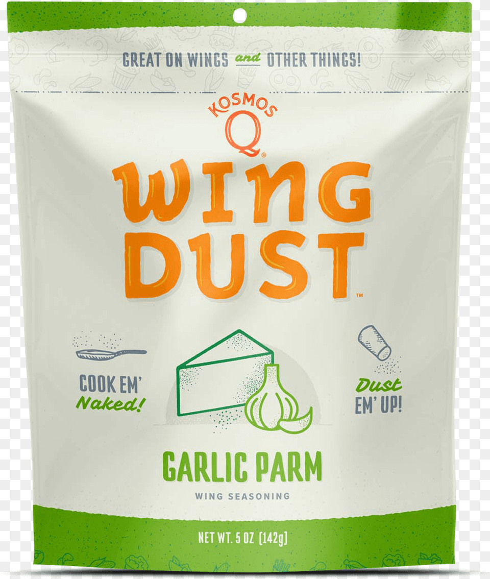 Garlic Parm Wing Dust Front View Kosmo S Q Garlic, Book, Publication, Powder, Flour Free Png