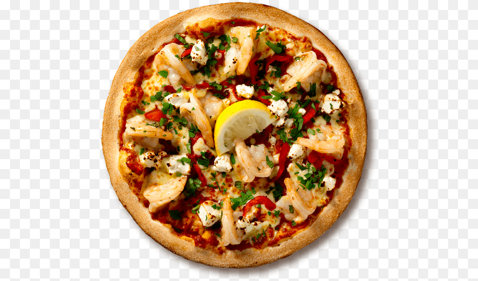 Garlic Prawn Seafood Pizzas Crust Garlic Prawn Pizza, Food, Food Presentation, Meal, Dish Free Png Download