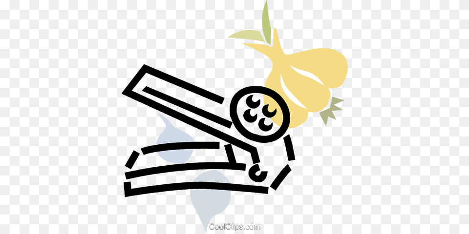 Garlic Press With Garlic Cloves Royalty Vector Clip Art, Cannon, Weapon Free Transparent Png