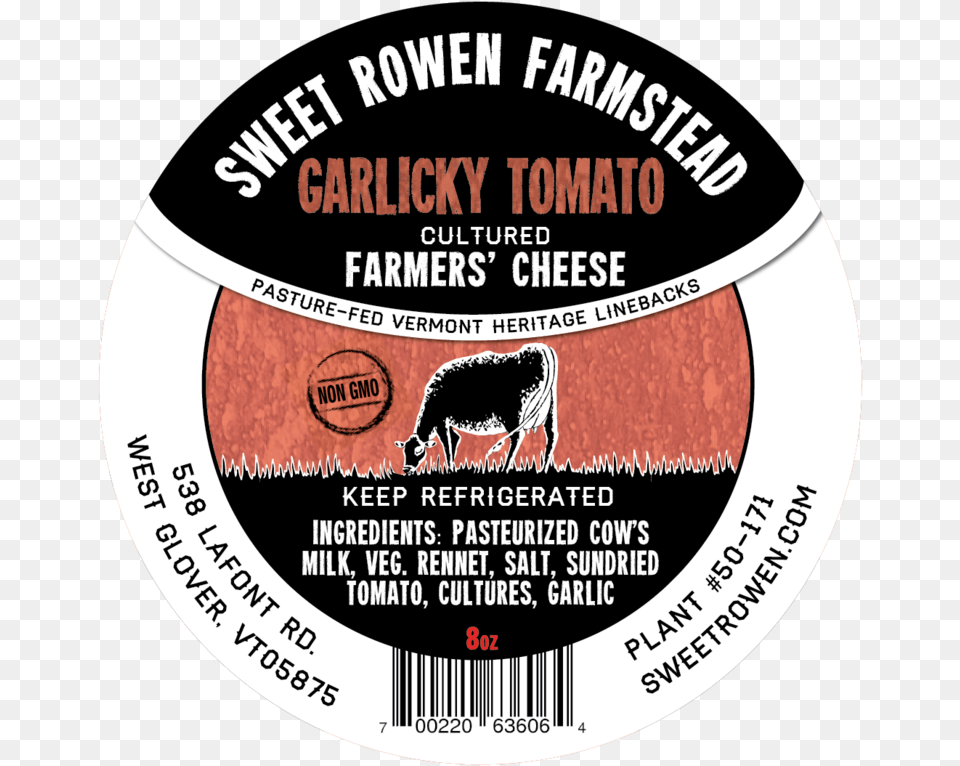 Garlicky Tomato Label, Mammal, Animal, Bull, Adult Free Transparent Png