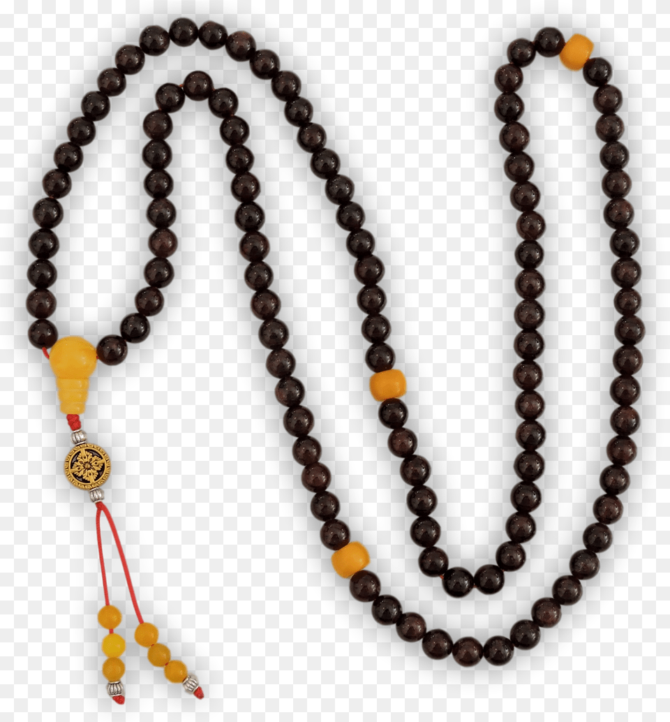 Garnet 108 Mala With Amber Spacers Lance Mccullers Black Necklace, Accessories, Bead, Bead Necklace, Jewelry Png