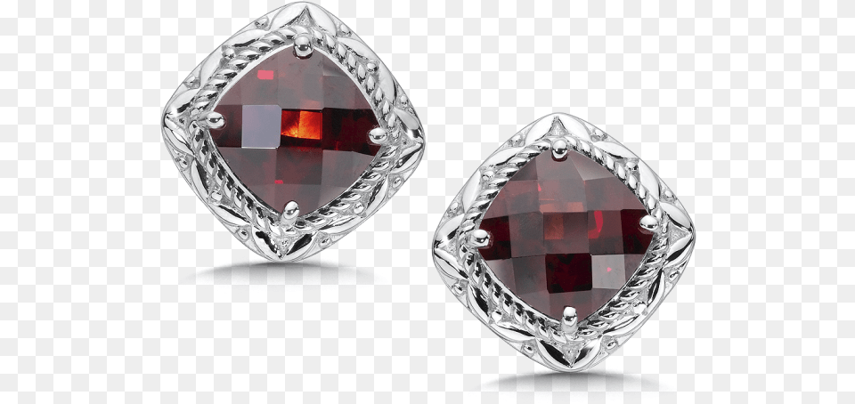 Garnet Post Earrings Garnet Solitaire Gem Birthstone Pendant With Chain, Accessories, Diamond, Earring, Gemstone Free Transparent Png