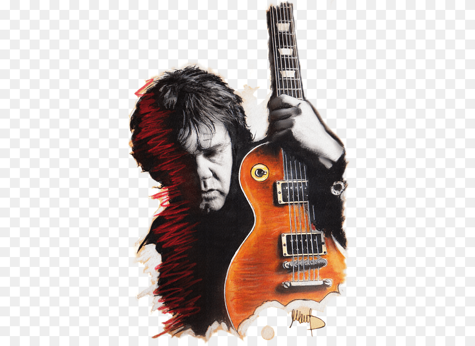 Gary Moore Hoodie, Guitar, Musical Instrument, Bass Guitar, Person Free Transparent Png
