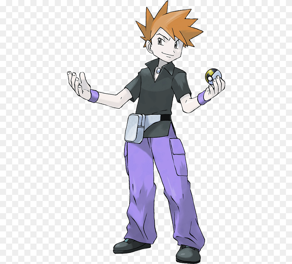 Gary Pokemon Trainer Character Pokemon Blue, Book, Comics, Publication, Person Free Png