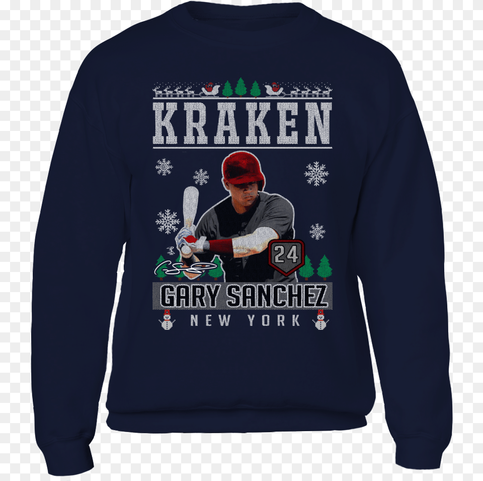 Gary Sanchez Kraken Shirt, Long Sleeve, Clothing, Sweatshirt, Sweater Free Png