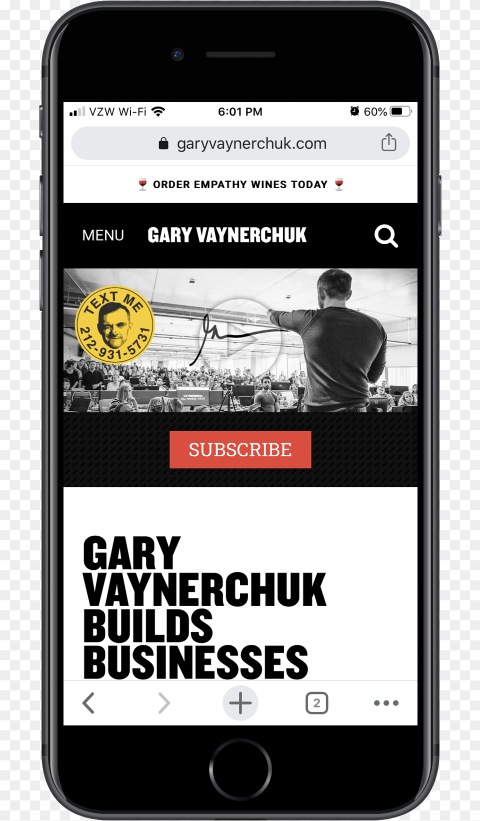 Gary Vaynerchuk Mobile Site Iphone, Electronics, Mobile Phone, Phone, Adult Free Png Download