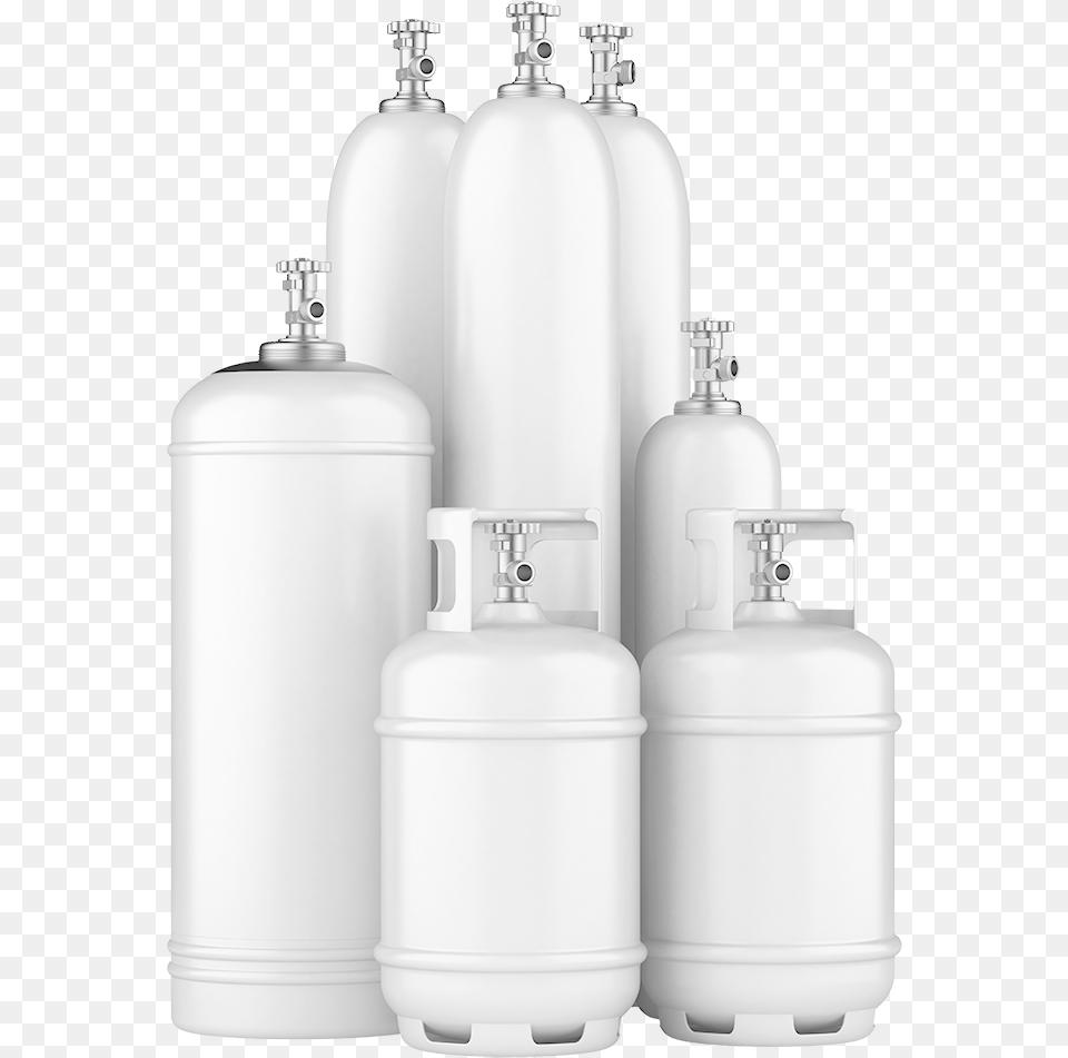Gas Cylinders On White Background, Cylinder, Bottle, Shaker Png Image