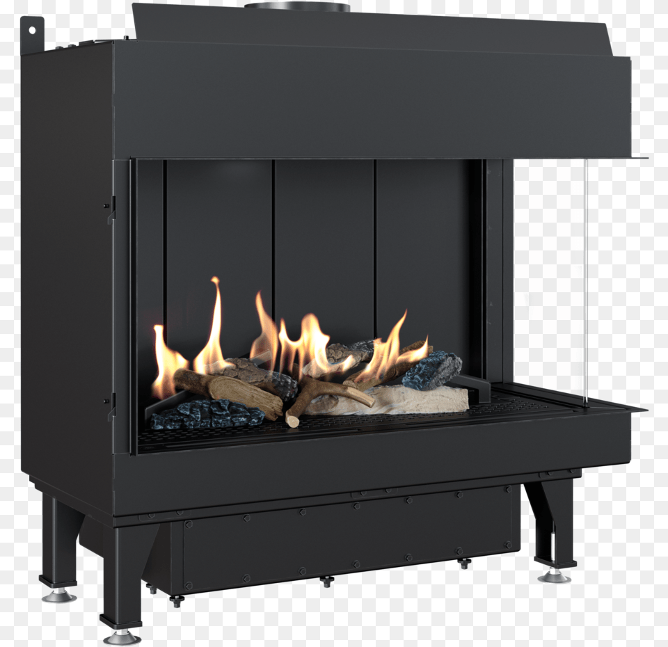 Gas Fireplace Leo 70 Right For Natural Kominek Gazowy Wkad, Hearth, Indoors Png Image