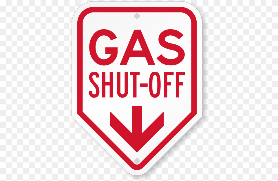 Gas Shut Off With Down Arrow Sign Sign, Symbol, Road Sign, Stopsign Free Png