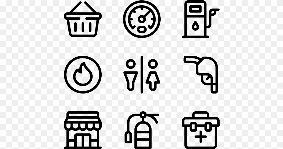 Gas Station Icon Line, Gray Png