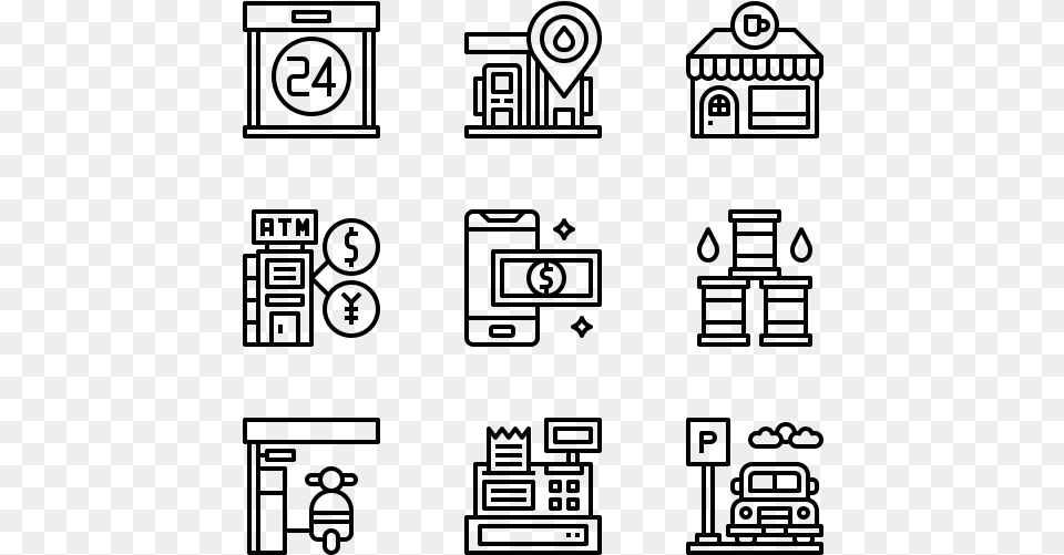 Gas Station Project Management Vector Icon, Gray Free Png