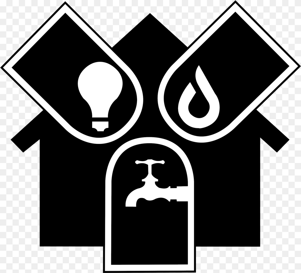 Gas Water And Electricity, Light, Stencil, Person Png Image