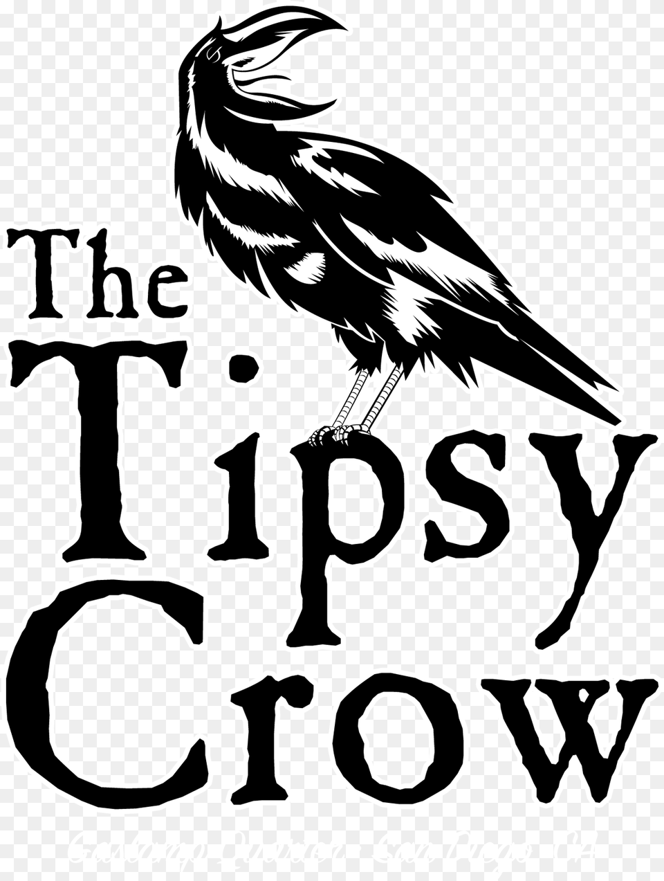 Gaslamp San Diego Sports Bar Club Tipsy Crow Logo, Book, Publication, Stencil, Animal Png Image