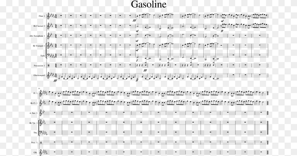 Gasoline Sheet Music 1 Of 1 Pages Audioslave, Gray Png