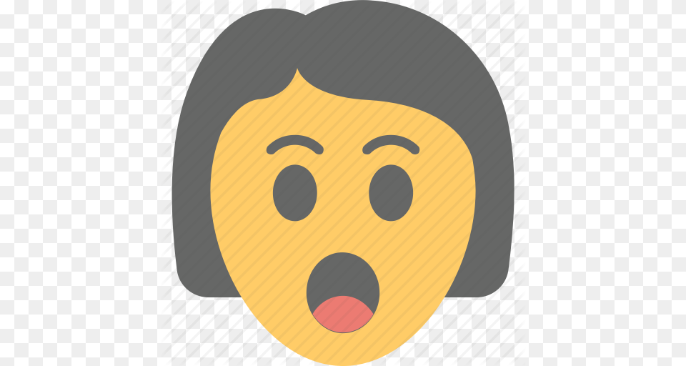 Gasping Face Girl Emoji Girl Surprised Open Mouth Shocked Icon, Food, Fruit, Plant, Produce Png Image