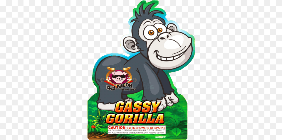 Gassy Gorilla U2014 Warrior Fireworks Cartoon, Advertisement, Poster, Animal, Ape Free Transparent Png