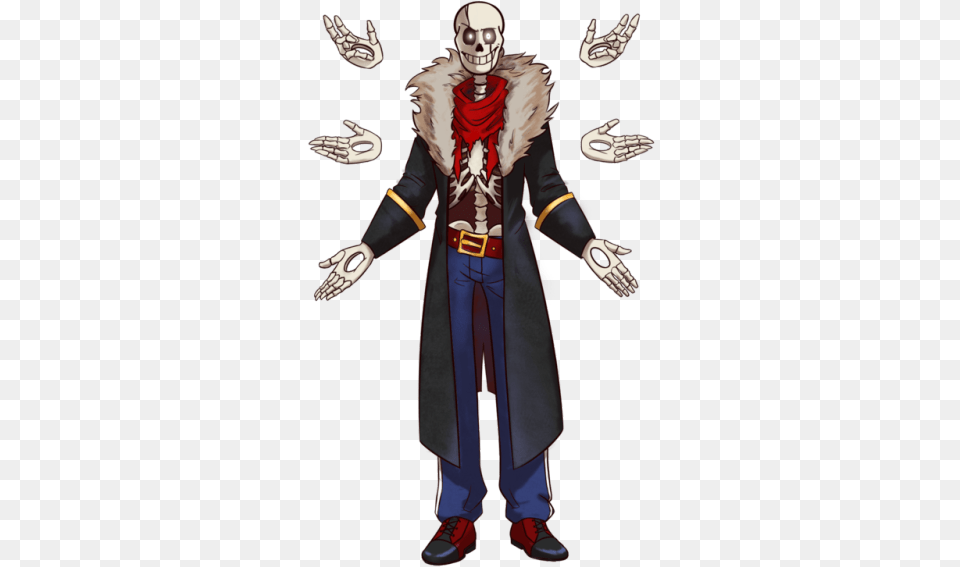 Gaster Sans Papyrus Fusion, Person, Hardware, Clothing, Coat Free Png Download