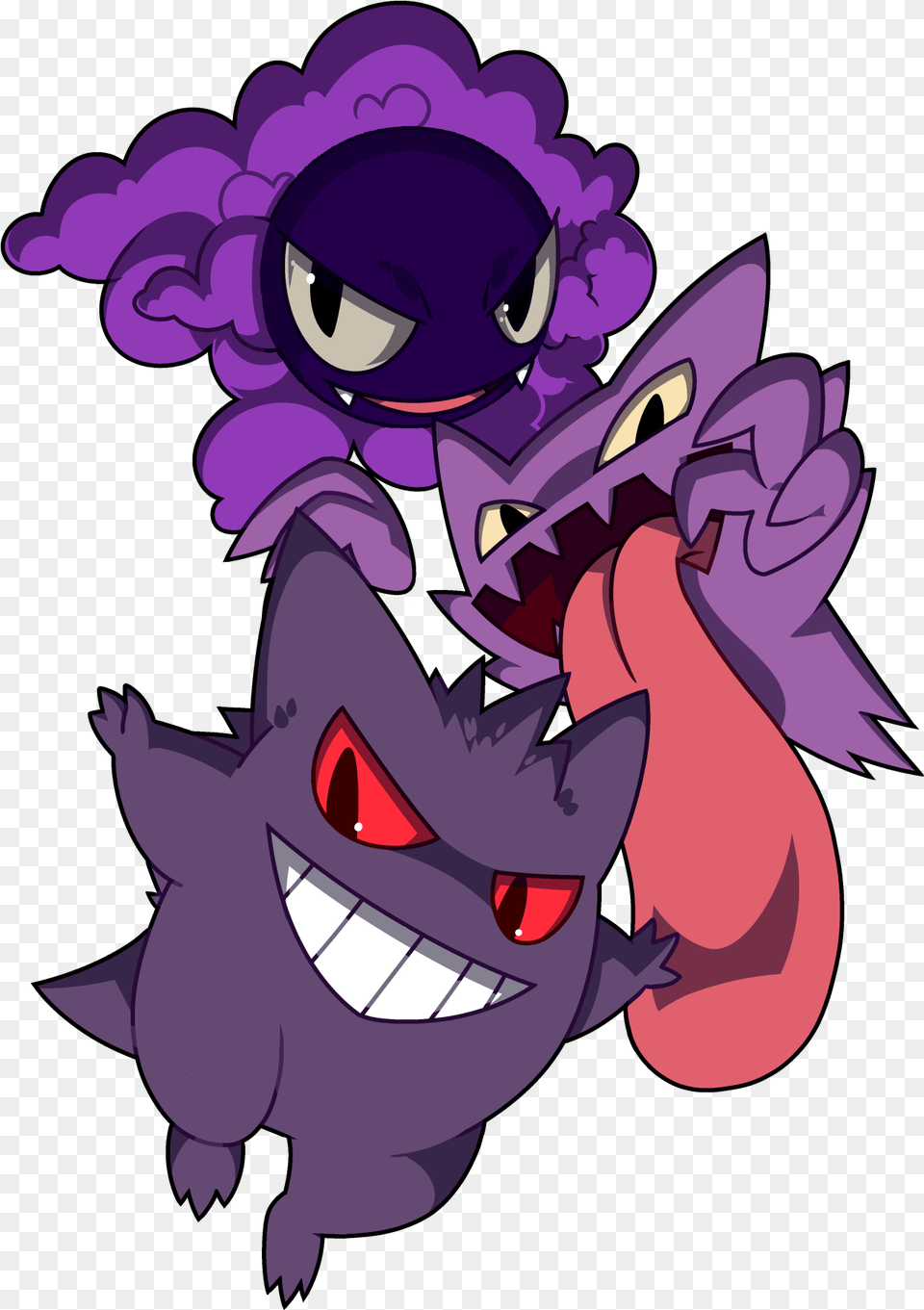 Gastly Haunter And Gengar Gastly Haunter Gengar, Purple, Book, Comics, Publication Png Image