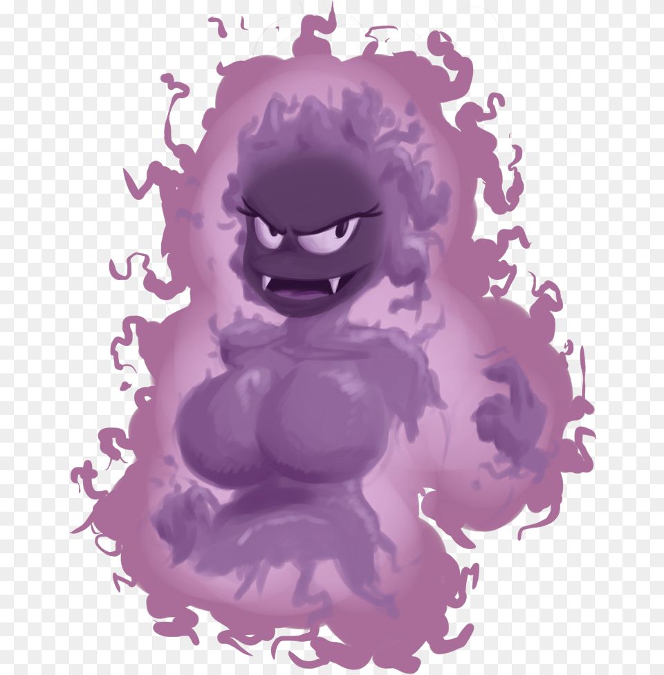 Gastly Illustration, Graphics, Purple, Art, Baby Free Png Download