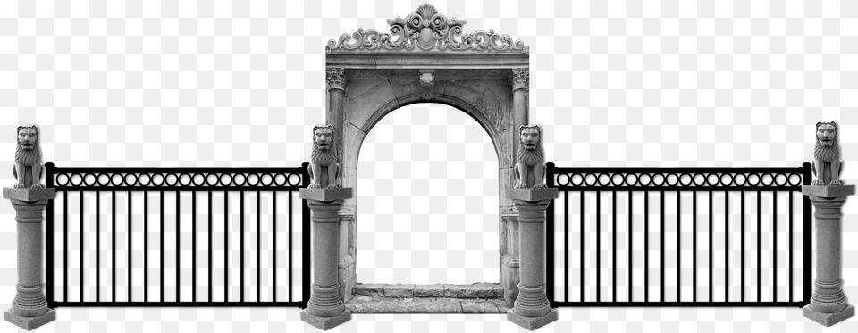 Gate, Arch, Architecture, Animal, Lion Png
