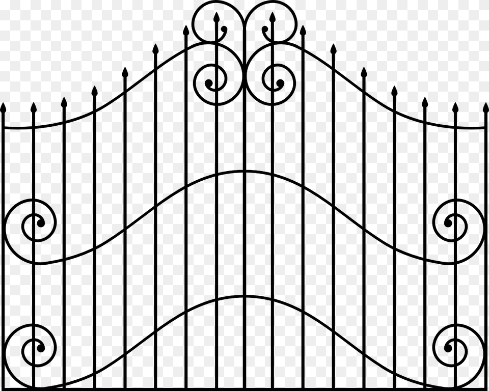 Gate Clip Art Black And White, Gray Free Png Download