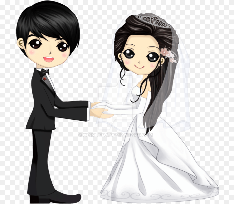 Gate Clipart Wedding Indian Anime Chibi Wedding Couple, Gown, Formal Wear, Fashion, Publication Free Transparent Png