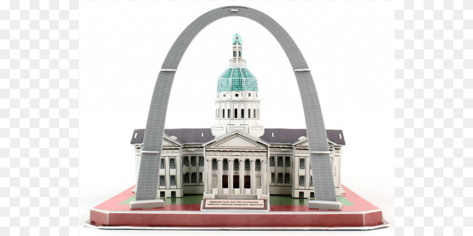 Gateway Arch And Old Courthouse Cubic Fun 49 Gateway Old Courthouse Jefferson 3d Jigsaw, Architecture, Building, Dome, City Free Transparent Png
