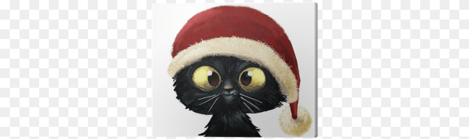 Gato Feliz Con Gorro De Navidad Canvas Print Pixers Sabine Katzen Malbuch Tagebuch A5 Blanko Book, Clothing, Hat, Animal, Cat Free Transparent Png