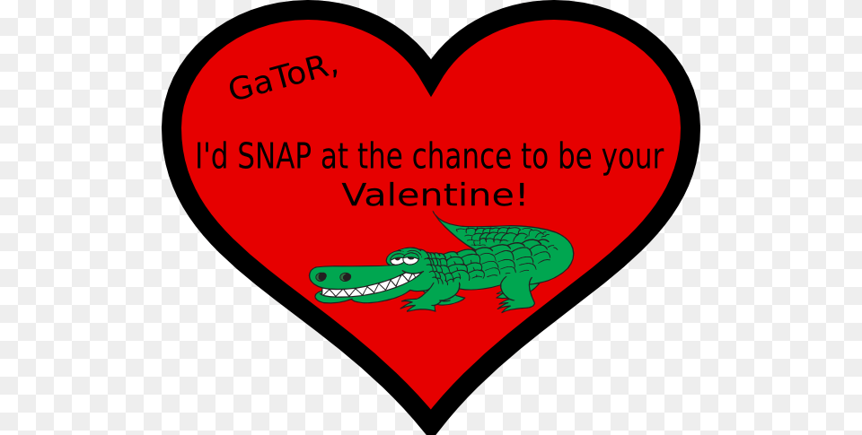 Gator Valentine Clip Art, Heart Png Image