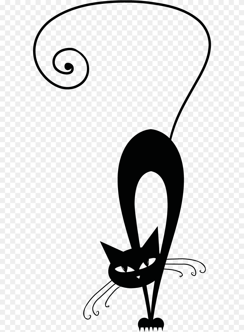 Gatti Stilizzati Immagini Black Cat Silhouette, Stencil, Art Free Png Download