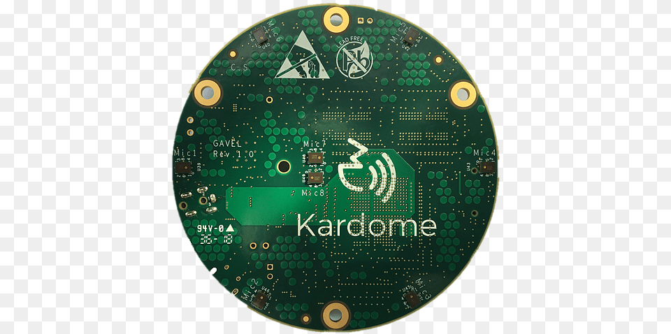 Gavel 8microphone Array Circle, Electronics, Hardware, Disk, Printed Circuit Board Free Png