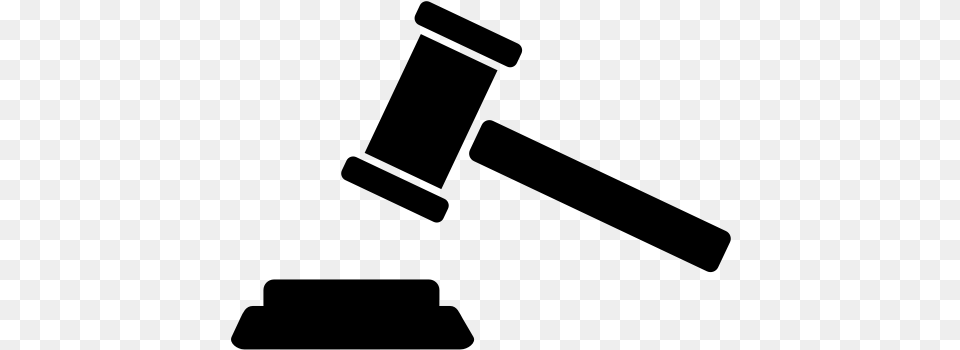 Gavel Outline Illustration, Gray Png Image