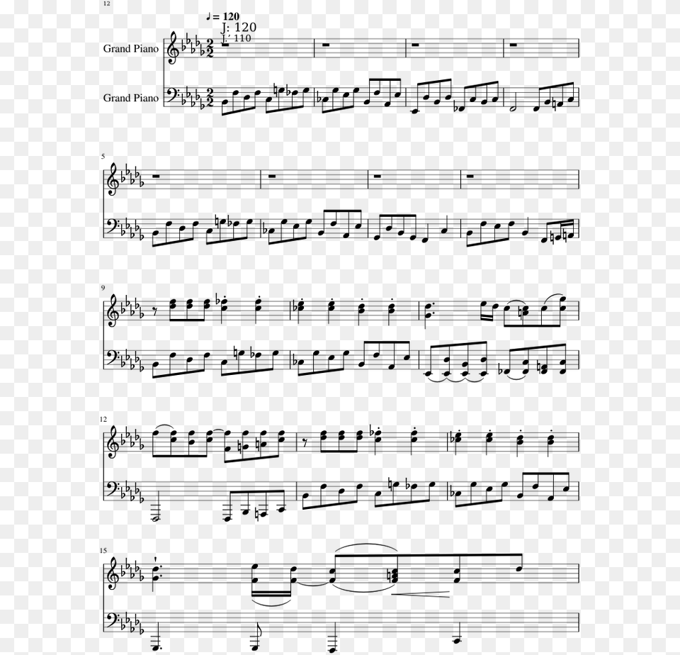 Gavotte Bach Violin Sheet Music, Gray Free Transparent Png