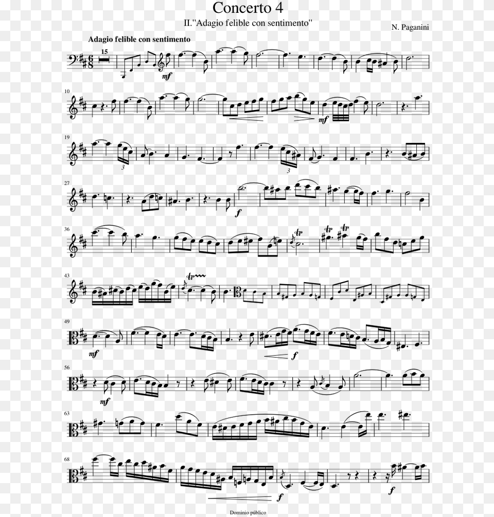 Gavotte In D Major Music Sheet, Gray Png