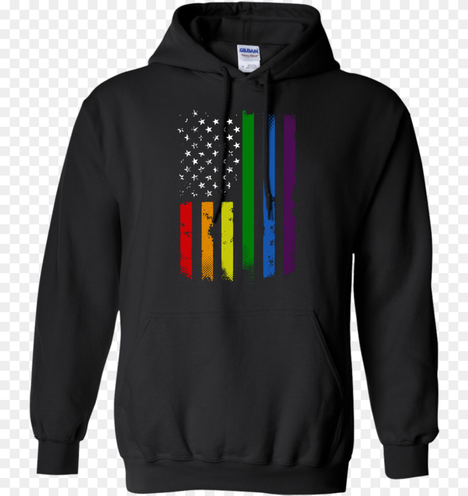 Gay Pride Flag Rainbow American Flag Pullover Hoodie Augustiner Bru Pullover, Clothing, Hood, Knitwear, Sweater Free Png