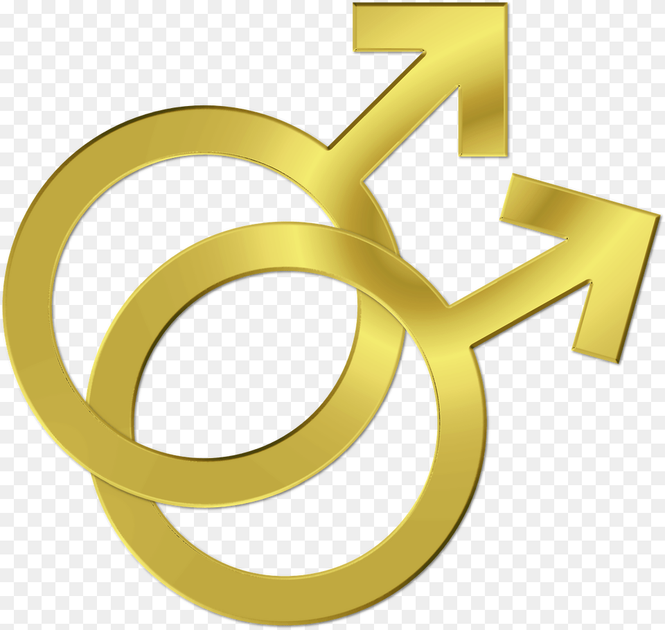 Gay Symbol Couple Marriage Lgbt Cross, Gold, Text Png Image