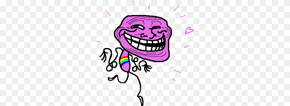 Gay Troll Face, Purple, Art, Person, Doodle Png Image