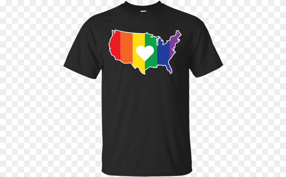 Gay Usa Rainbow United States Outline Rainbows T Shirt, Clothing, T-shirt Free Png Download