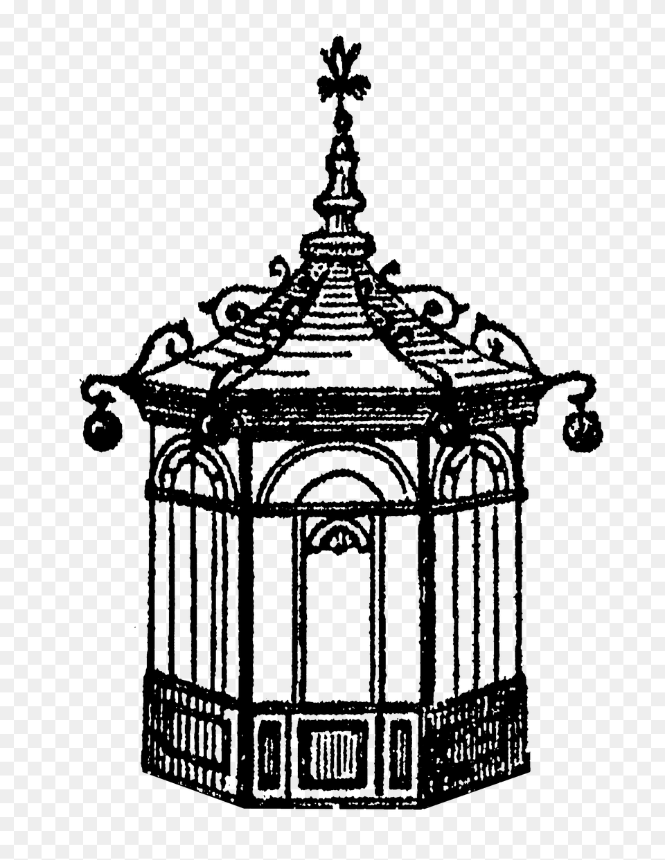 Gazebo Clipart Victorian, Stencil, Outdoors, Cross, Symbol Png Image