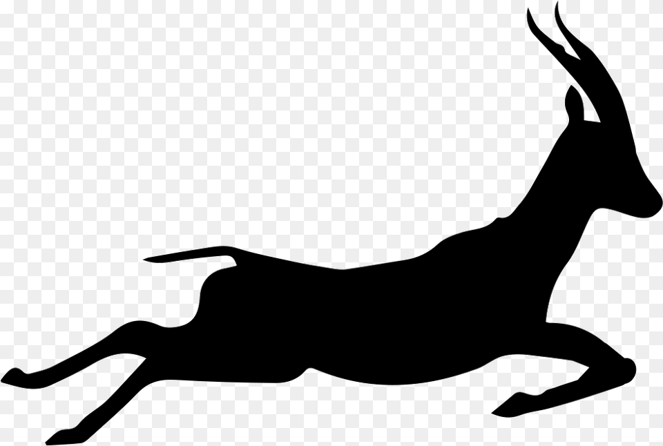 Gazelle Clip Art Vector Graphics Illustration Gazelle Running Silhouette, Animal, Antelope, Mammal, Wildlife Free Png Download