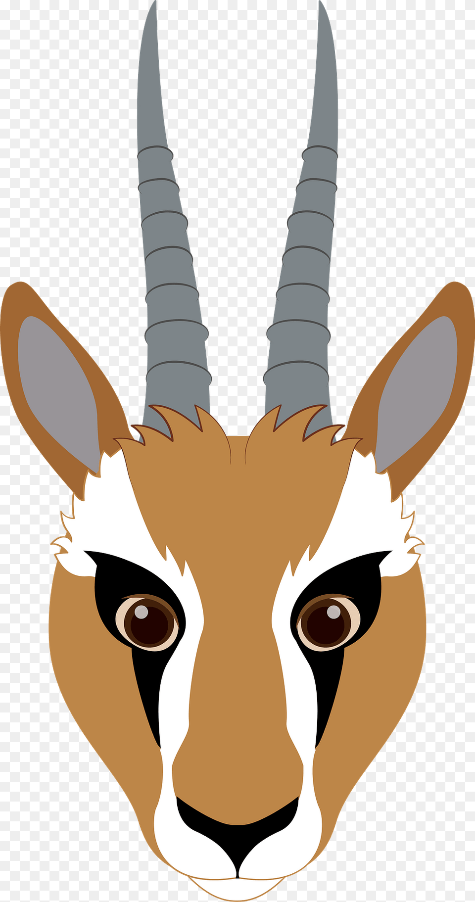 Gazelle Face Clipart, Animal, Antelope, Mammal, Wildlife Png Image