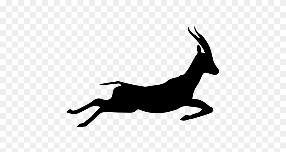 Gazelle Running Silhouette Vector Icons Designed, Animal, Antelope, Mammal, Wildlife Free Transparent Png