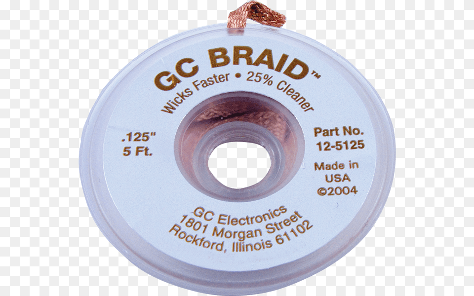 Gc Braid Multiple Sizes Solder Wick 0075 Diameter, Disk, Dvd Free Png Download