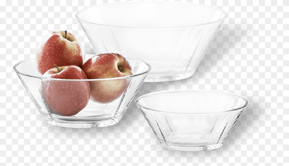 Gc Glass Bowl Set 3 Pcs Grand Cru Bowl, Apple, Food, Fruit, Plant Png Image